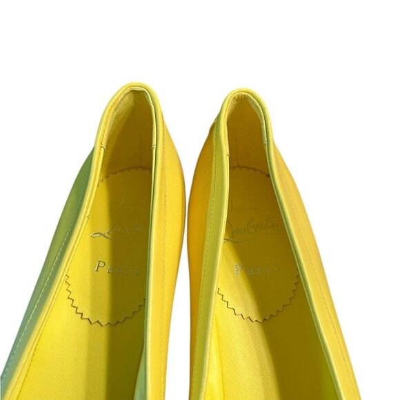 Authentic Christian Louboutin Yellow Leather Bow Embellished Pump(38.5) - Picture 4 of 8